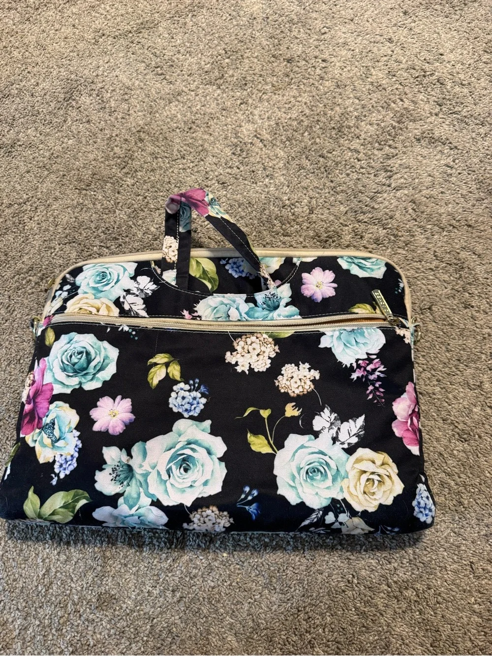 Black Floral Laptop Bag for Women